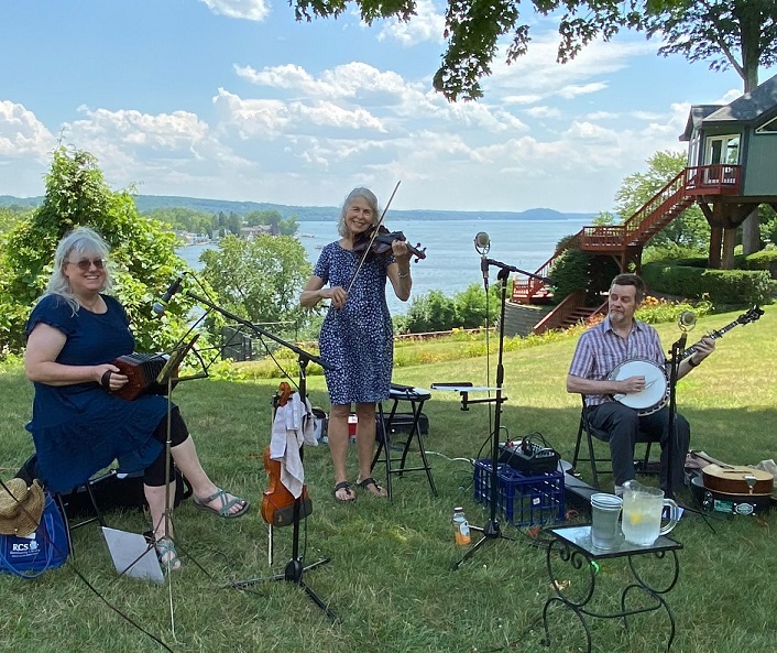 Playing for a private party by Saratoga Lake